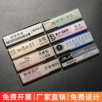 Stainless Steel badge customized pin type work number plate work plate custom employee name brand work card custom name card work card custom badge hanging