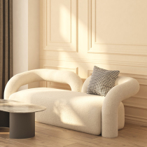Nordic arc technology fabric sofa beauty salon clothing store combination creative three-person special-shaped simple light luxury reception