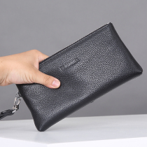 2021 new mens leather handbag calfskin clutch fashion all-leather clutch large-capacity soft leather mobile phone bag