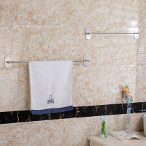 Factory direct sales 304 stainless steel bathroom towel rack bathroom hook bathroom towel single rod punch-free