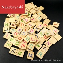 Wooden blocks 26 English letters Wooden blocks Childrens early education jigsaw puzzles letter wood chips 100