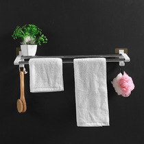 Punch-free stainless steel suction cup towel rack Bathroom bathroom nail-free plastic bath towel rack Simple double-pole pylons