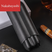 Pu leather Two Cigar holsters Travel bag Cigar Tool Accessories Cigar moisturizing holster