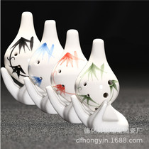Ceramic handicraft Ocarina six-hole Alto C Hongyin 6-hole Ocarina sent lanyard music score small long-mouth flute