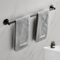 Punch-free towel rack towel rack trailer home toilet space aluminum black towel bar bathroom rack