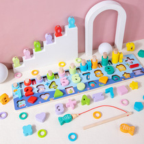 Multi-function digital animal five-in-one pair of plate shapes paired with magnetic phishing pairing stereo plate toys