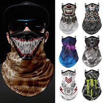 Riding sunscreen mask hanging ear mesh face towel mens neck sleeve womens scarf summer thin anti-ultraviolet neck to keep warm
