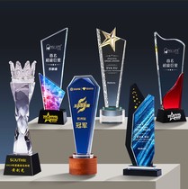 New trophy custom colorful creative crystal trophy medal pentagram staff annual meeting award team honor