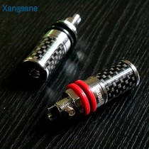 Welding-free hair burning grade pure copper plated rhodium speaker Binding Post Carbon Fiber Horn Banana Socket