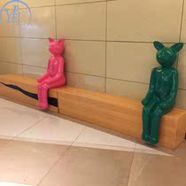 New FRP cat woman seat mall club hotel public rest area beautiful Chen cartoon decorative ornaments seat