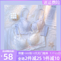 Thin underwear womens summer big chest show small gathered sub-milk No rim bra Ultra-thin girl 2021 summer bra