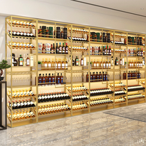 Wine rack winery commercial liquor cabinet display rack wrought iron floor-to-ceiling display wine rack rack customization