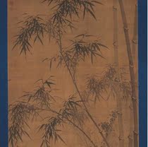 Qing Zhu Sheng Mo Bamboo Axis Electronic Picture Decoration Painting Identification of Chinese Painting Material