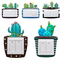 Home Double Switch Applique Wall Sticking Room Living-room Living-room Decoration Dust-Proof Luminous Solid Silicone Lamp Double Open Socket protective sleeve