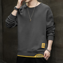 Support for Hongkonger Starrs Erzhener Circle Collar Guard Clothing Mens Spring Autumn Season Fake Two Long Sleeve T-Shirt Tide Cards