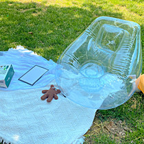 Inflatable stool lazy seat portable childrens sofa transparent chair ins Net red Photo Outdoor Photography