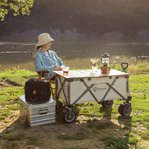 Outdoor camp car camping folding camping trailer picnic trolley hand-held portable trolley family pet car