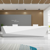 Bump Furniture Company Front Desk Reception Desk White Baking Varnish Hotel Cashier Desk Atmospheric Creative Beauty Salon Terrace