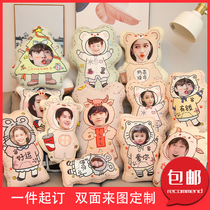 Doll pillow diy customization to map customization can be printed with real photos doll humanoid doll Couple birthday gift