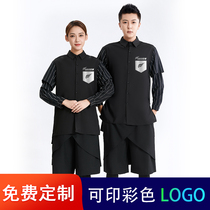 Customized hair salon Barber shop overalls hairdressing technician ironing assistant work bar ktv tooling printing LOGO