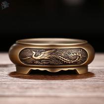 Japanese-style copper incense burner household sandalwood tea ceremony pure copper aromatherapy furnace mosquito repellent agarwood incense office plate incense ornaments