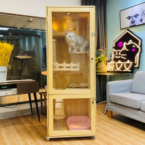 Solid wood cat villa cat cage Cat nest cat house Cat display cabinet Cat hotel cat cage Cat house cat breeding cage