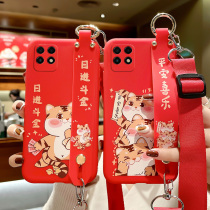 Huawei Maiman 10se mobile phone case wrist strap in the Year of the Tiger new Ping An Joy Maiman 7 diagonal cross-neck Maiman 8 can be back-strap Maiman 9 women with lanyard all-inclusive anti-fall soft silicone protective cover