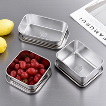  304 Food grade stainless steel food preservation box Canteen sample box Small box Rectangular steamed lunch box Lunch box