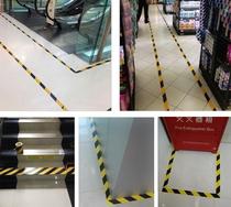  Marking the cordon Garage road construction site black and yellow monochrome marking marking warning tape Blue and green paste stripes