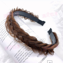 Wide-sided Fishbone braid hair hoop wig braid hair hoop non-slip with tooth head Korean hair card hair accessories headgear headband women