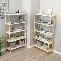 Nordic simple bookshelf shelf Floor-to-ceiling bedroom display rack Household storage shelf Multi-layer space-saving small bookcase