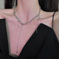 Necklace female summer does not fade light luxury niche design sense pin 2021 New ins hip hop cold wind collarbone
