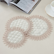 Nordic lace placemats for photo ins Wind fabric coasters thickened dining table anti-heat insulation mat plate mat vase cloth mat