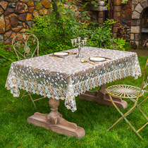 Lace tablecloth French fabric Tea table tablecloth Rectangular table cloth Household TV cabinet cover cloth European table mat
