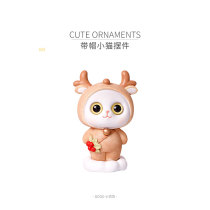 Cartoon cute hooded kitten ornaments creative resin crafts Cat car decoration Cake baking decoration