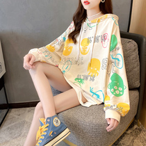 Pregnant women autumn large size sweater loose spring and autumn fashion models do not show long-sleeved belly cover-up clothes 200 pounds of tide
