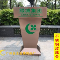 Stainless steel podium outdoor station Post registration paint podium small floor service speech lecture concierge reception