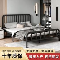 Iron bed Double bed Reinforced thick wrought iron bed Bed and breakfast Apartment Master bedroom Nordic style childrens girl rental room
