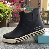 Spring and summer short Tube Mens rain shoes outdoor fishing shoes light fashion rubber low tube waterproof shoes plus cotton rain boots women