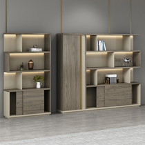 Office file cabinet Wooden display board partition boss background cabinet combination storage storage storage bookcase