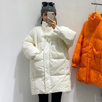 2021 new anti-season special price European fashion thick down jacket womens winter long Korean version of loose white duck down