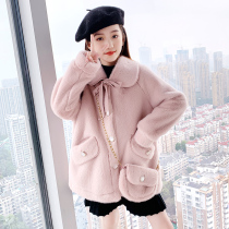 Girls fur coat 2022 new ocean gas spring dress girl imitation minke suede thickened trendy sub-coat long section