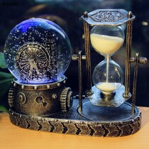 Retro Hourglass Timer Snowflake Crystal Ball Music Box Birthday Gift Girls Creative Qixi Festival Gifts Practical