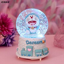 Doraemon crystal ball music box to send girlfriends graduation classmate robot cat night light birthday Childrens Day