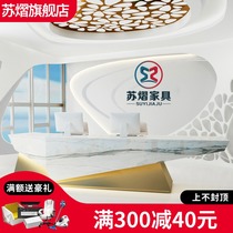 Company front desk desk counter desk cabinet beauty salon imitation marble light luxury paint bar cashier reception desk