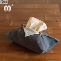 Bamboo cotton linen Chinese pumps box creative household living room fabric toilet tissue box carton napkin pack
