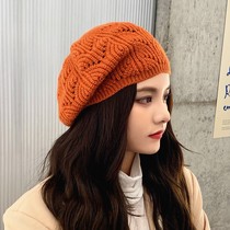 British retro beret children Spring and Autumn Winter knitted wool hat literary painter hat Korean version of Wild warm tide