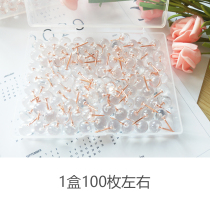 Round head pushpin I-shaped nail ins wind felt plate wall nail transparent tack color photo wall rose gold