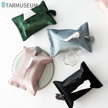 Nordic light luxury velvet tissue bag home living room toilet paper bag tissue box car tissue cover