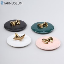 Glass cup lid single sale ceramic teapot water cup lid large diameter Universal round accessories mug breakfast cup lid